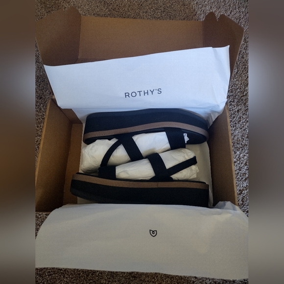 Rothy's Platform Wedge Ankle Strap Sandals NIB - Picture 3 of 13